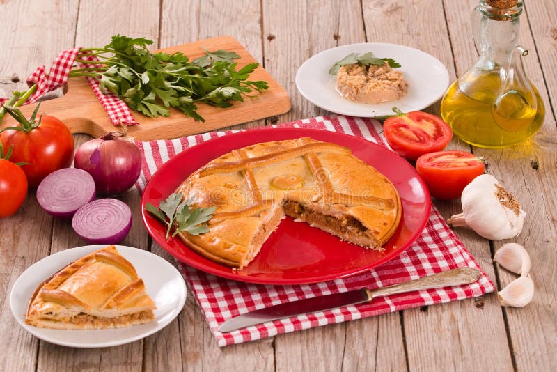 Spanish tuna pie. stock image. Image of bakery, empanada 125479697