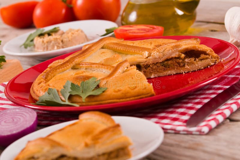 Spanish tuna pie. stock image. Image of dough, galicia 146856097