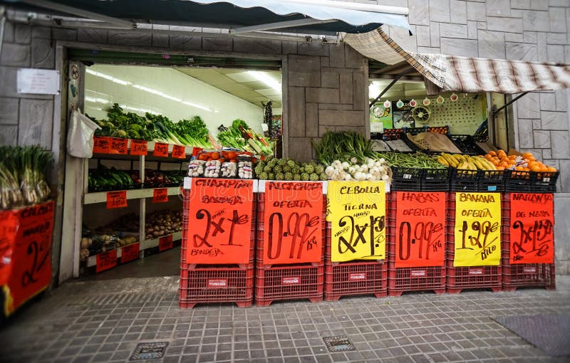 Spanish Vegetable shop editorial stock image. Image of spain 90297774