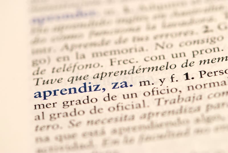 Spanish Dictionary Word for Mentor Stock Image Image of master