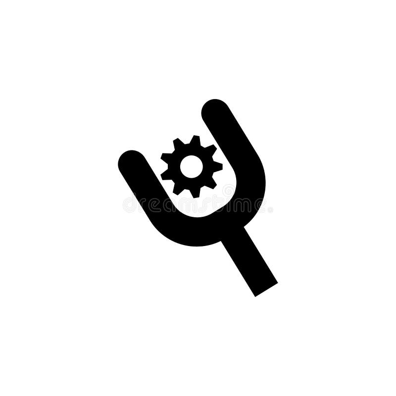 Spanner and Gear Icon. Element of Engineering Icon. Premium Quality Graphic Design Icon Stock