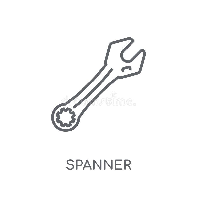 Spanner Linear Icon. Modern Outline Spanner Logo Concept on Whit Stock
