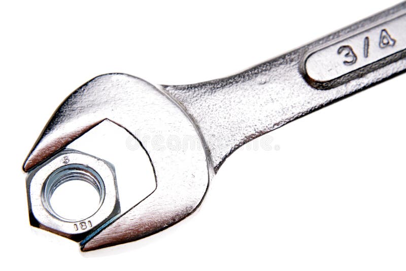 Spanner & nut royalty free stock photo