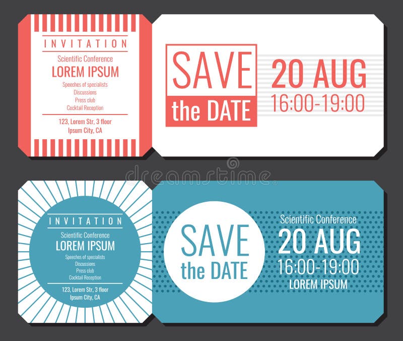 Spara för inbjudanbiljetten för datumet den minimalist designen för vektorn Modern mall för bröllopkort