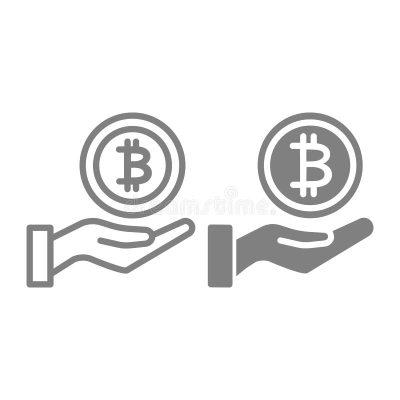 Sparande pengarlinje och skårasymbol Myntet gömma i handflatan in vektorillustrationen som isoleras på vit Bitcoin och handöversi vektor illustrationer Sparande pengarlinje och skårasymbol Myntet gömma i handflatan in vektorillustrationen som isoleras på vit Bitcoin och handöversi vektor illustrationer