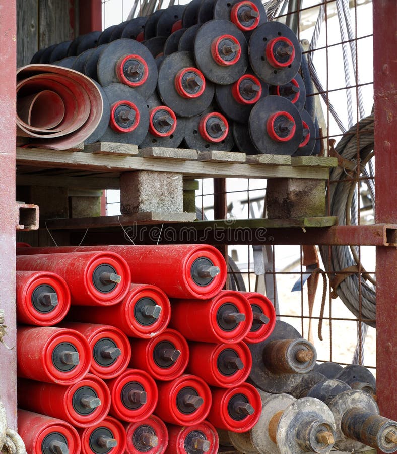 Spare Parts Conveyor Belts Close Up Stock Photo Image of plant