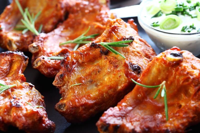 Spare ribs with sour cream royalty free stock image Spare ribs with sour cream royalty free stock image