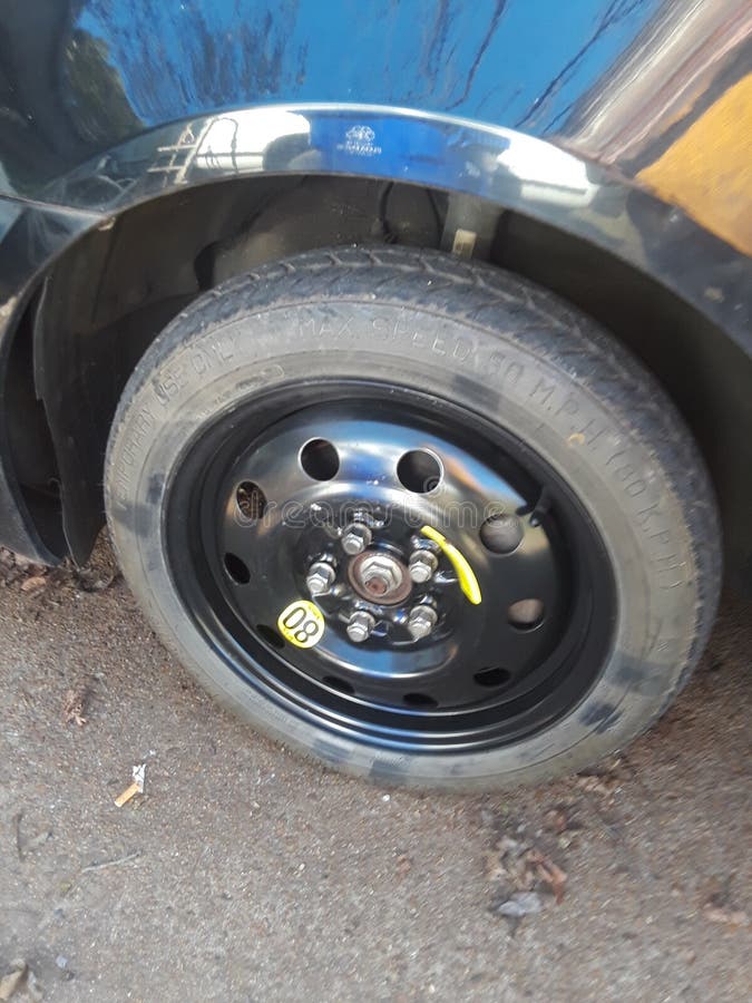 Spare tire flat auto wheel stock image. Image of auto 164185577