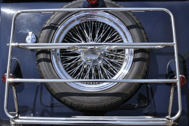 Spare Wheel of a Classic Car Stock Image Image of reflection, design 47653541