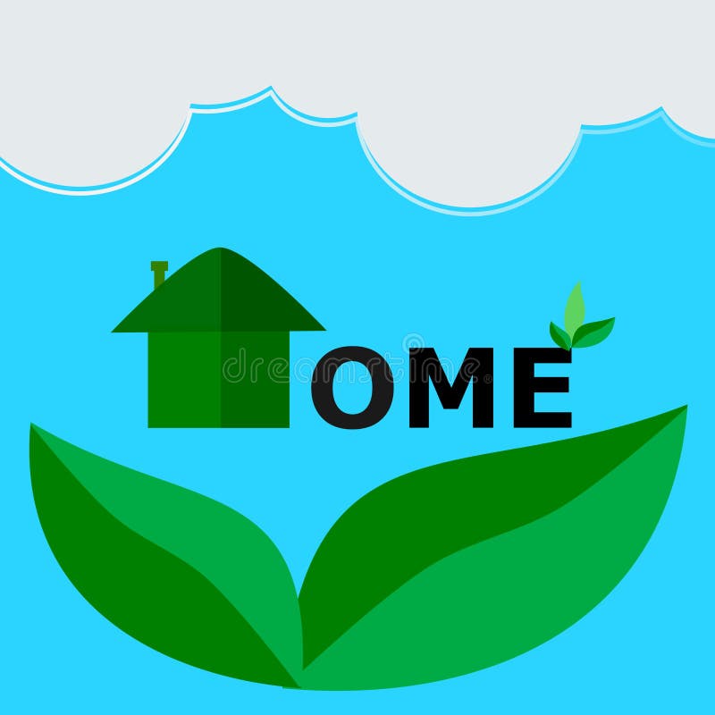 Sparen macht en groen huis, concept Eco illustratievector royalty-vrije illustratie Sparen macht en groen huis, concept Eco illustratievector royalty-vrije illustratie