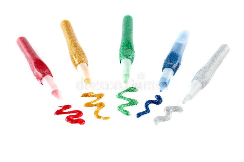 Sparkle glue pens royalty free stock photo Sparkle glue pens royalty free stock photo