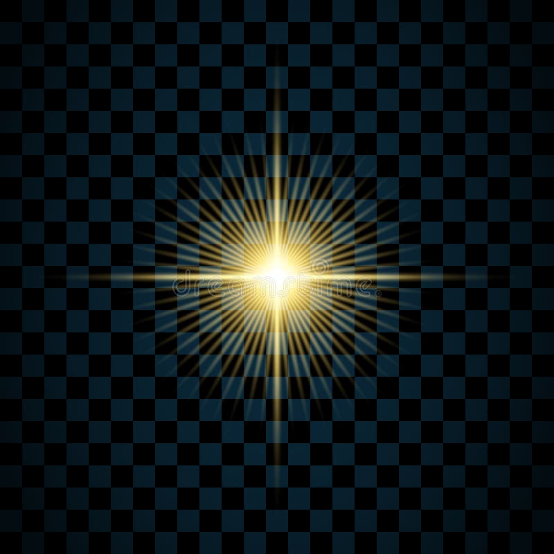 Light effect. Vector shining golden bright light. Gold shine burst