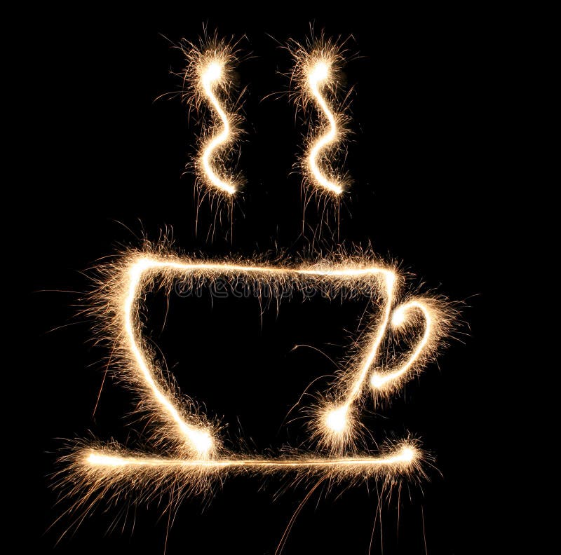 Sparkler do cofee do copo ilustração stock Sparkler do cofee do copo ilustração stock