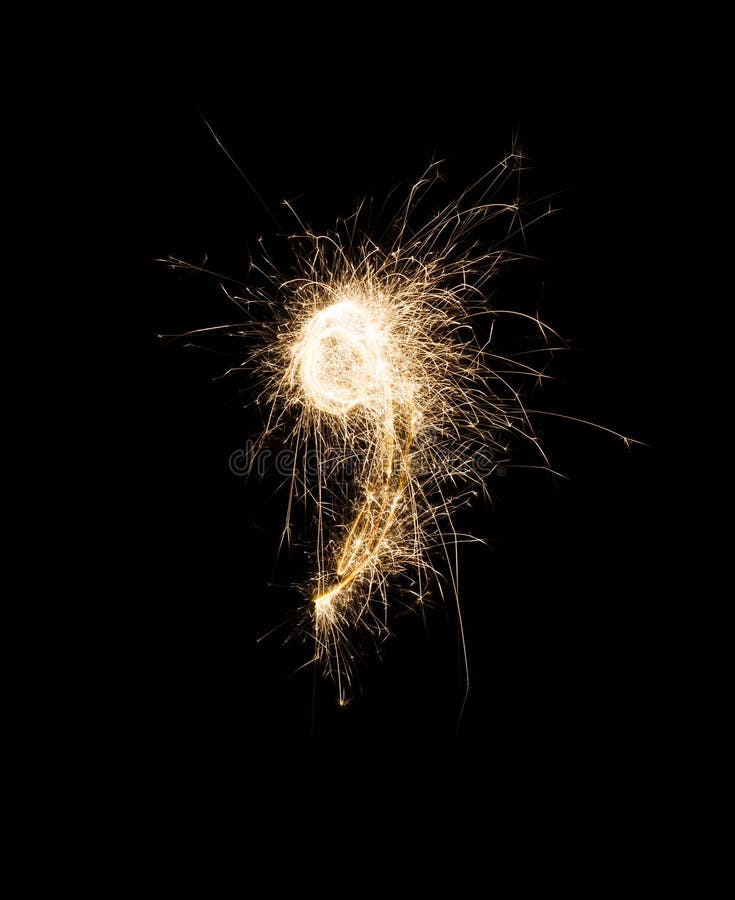 Sparkler firework light comma punctuation mark