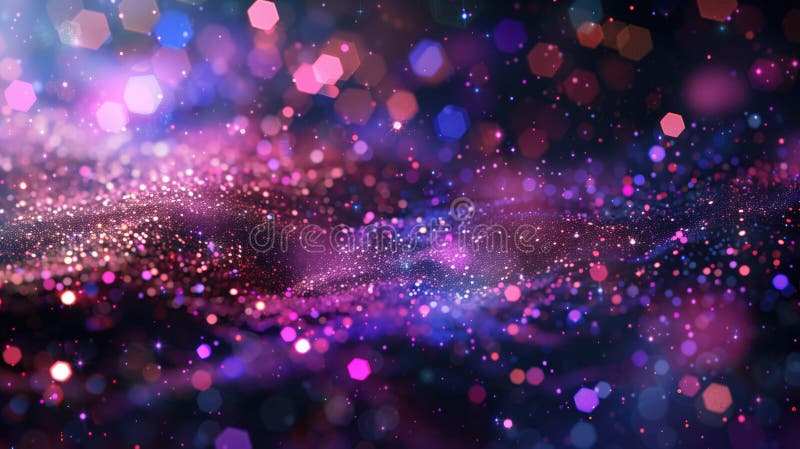 Sparkling abstract background of multicolored glitter. Festive magic banner with bokeh effect for space,sci-fi and holiday design decorations AI generated