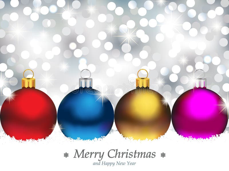 Sparkling Background with Christmas Ornaments