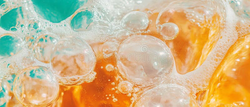Sparkling club soda texture with large bubbles in a seamless pattern stock illustration