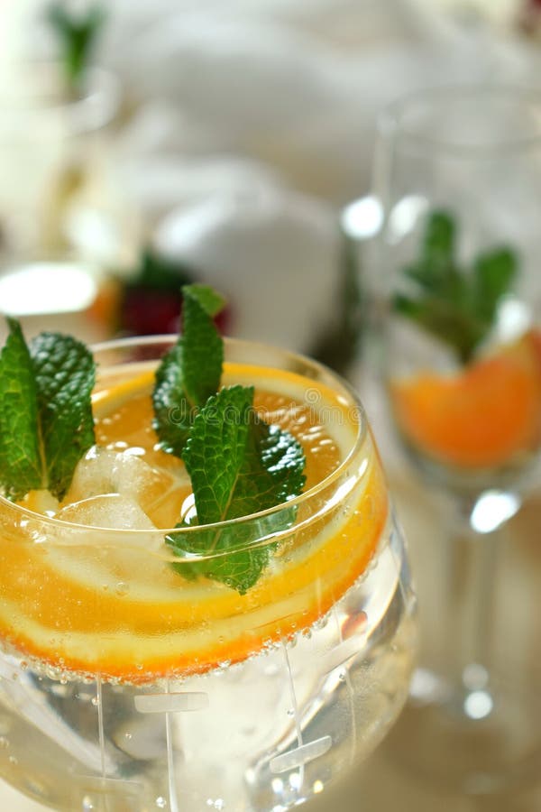 Sparkling Cocktail with Oranges Stock Image Image of aperitif, light