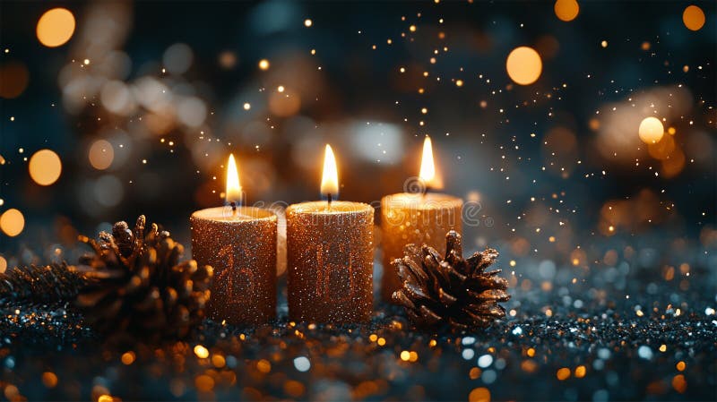 Sparkling Fireworks for candle light, Bright for a Festive Happy New Year and Christmas day Celebration vector illustration