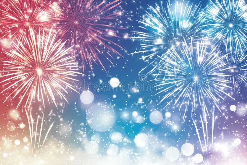 Sparkling Fireworks Display, A Festive Celebration of Light and Color royalty free illustration