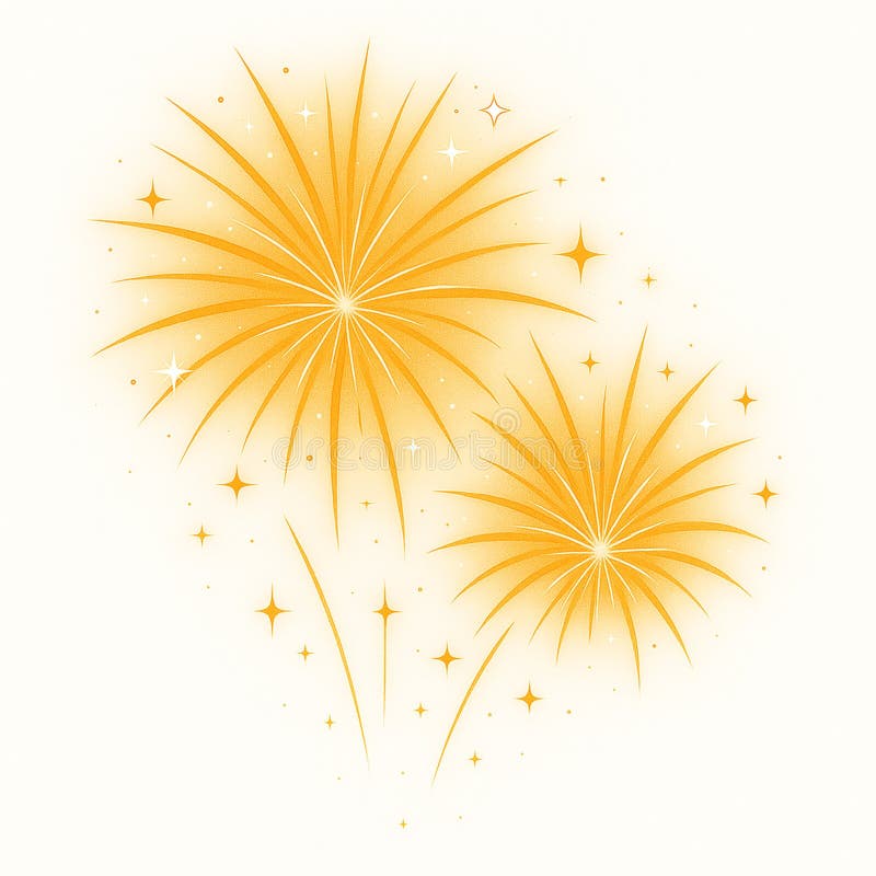 Sparkling Fireworks On Pure White Background (1 stock illustration