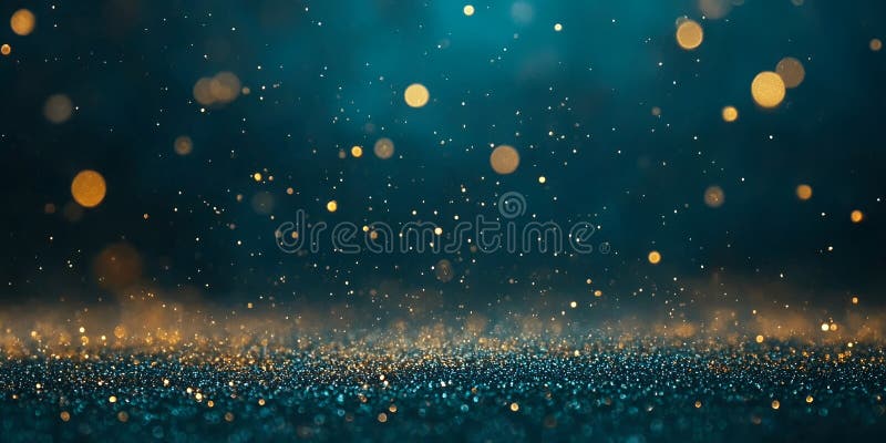 Sparkling Glitter Background Teal Gold Festive Shimmering Texture Design stock illustration
