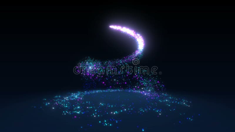 Magic Wand With Blue Neon Glowing Shiny Spiral Trail Vector