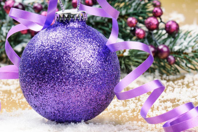 Purple Christmas Decorations Stock Photo Image of tree, christmas 48920
