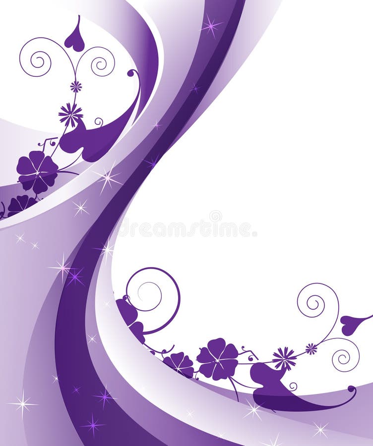 Sparkling purple floral frame