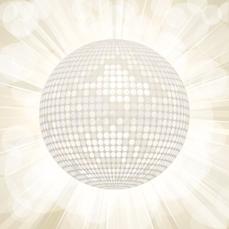 White disco ball starburst background