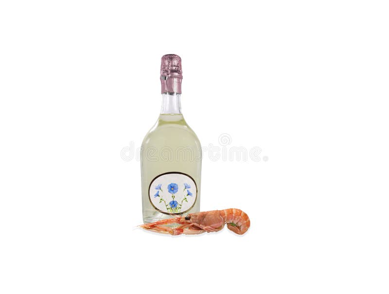 Sparkling Wine with Crustacean Sparkling White Wine with Scampi