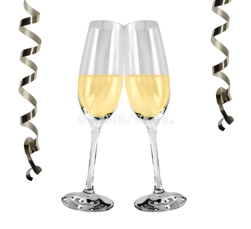 Sparkling wine glasses - symbol for New Years Eve, birthday or simply for any occasion, where you can celebrate something. Sparkling wine glasses - symbol for New Years Eve, birthday or simply for any occasion, where you can celebrate something