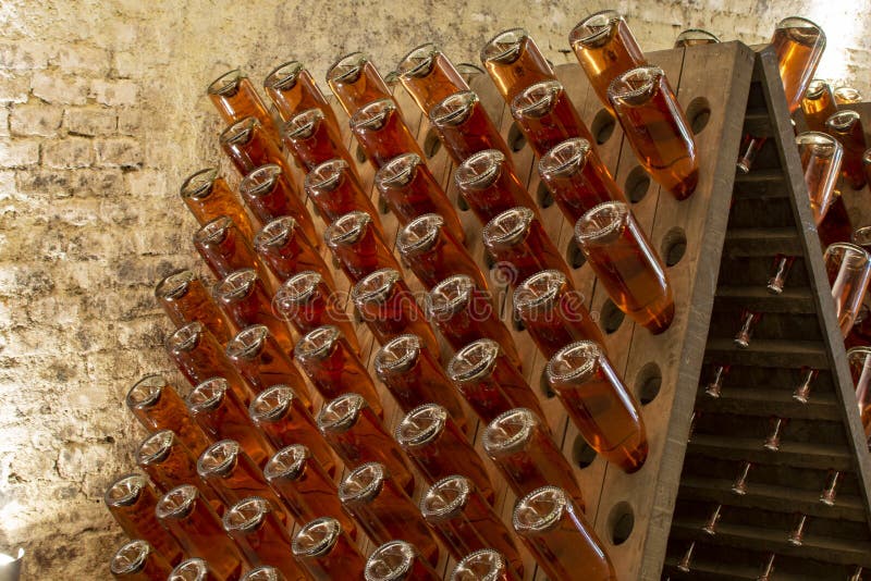 Sparkling Wine Production by Traditional Method in Underground Cellars