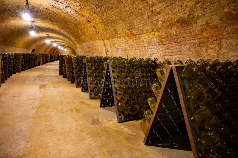 Sparkling Wine Production by Traditional Method in Underground Cellars