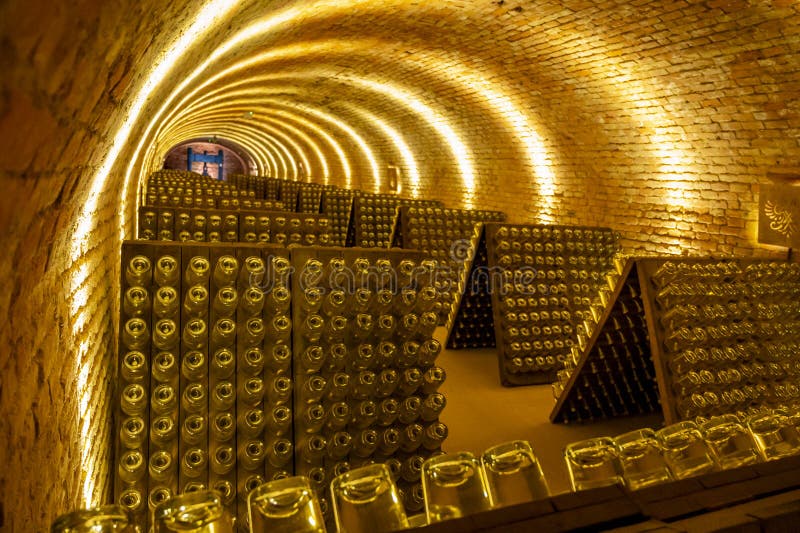 Sparkling Wine Production by Traditional Methods in Underground Cellars