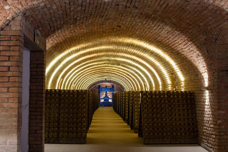 Sparkling Wine Production by Traditional Methods in Underground Cellars