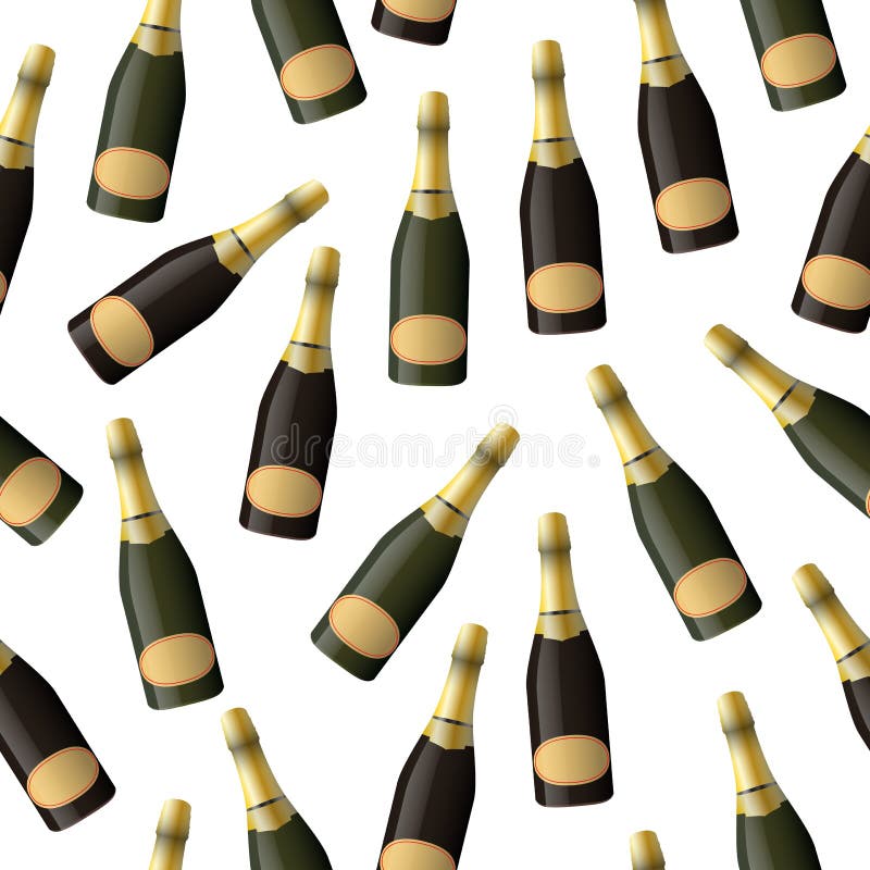 Sparkling wine seamless pattern