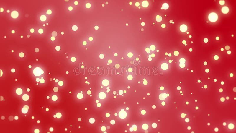 Sparkly particles moving across a red background