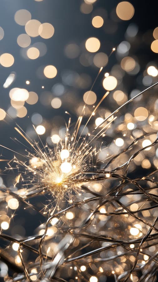 Sparks fly actively in a circular pattern, illuminating the darkness with their bright and captivating display of energy royalty free stock photos