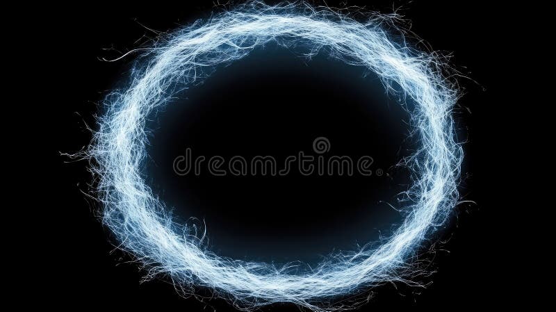 Sparks fly actively in a circular pattern, illuminating the darkness with their bright and captivating display of energy stock image