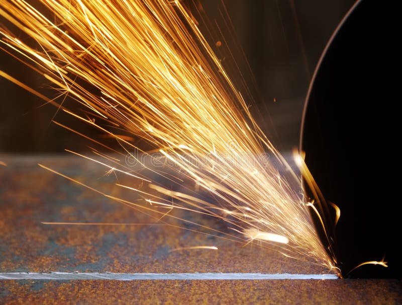 Sparks from grinder stock image. Image of power, danger 32794245