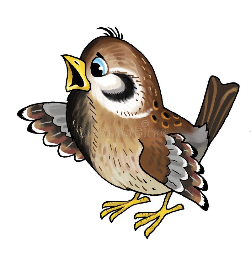 Воробей на прозрачном фоне картинка для детей