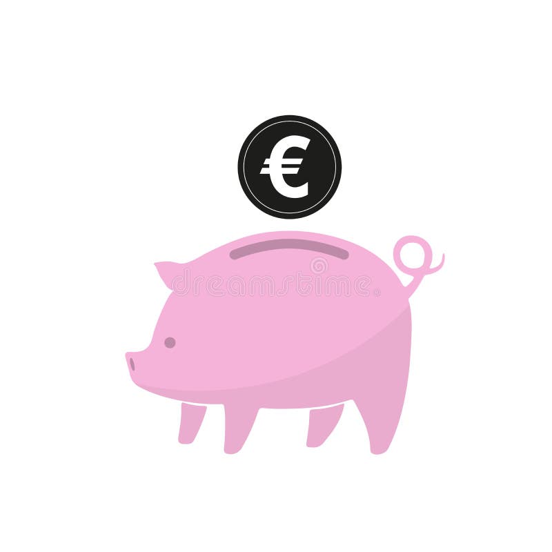 Sparschwein mit Münze Auch im corel abgehobenen Betrag lizenzfreie abbildung Sparschwein mit Münze Auch im corel abgehobenen Betrag lizenzfreie abbildung