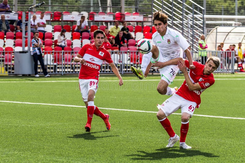 16.07.15 Spartak Moscow-youth 2-3 Ufa-youth, Game Moments Editorial  Photography - Image of player, lawn: 56853507