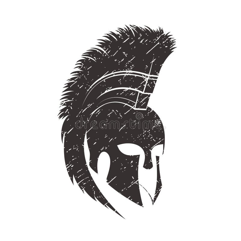 Spartan helmet vintage symbol w stylu grunge ilustracji