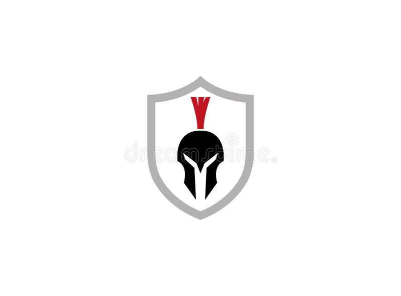 Spartan Helmet à l'intérieur du bouclier pour la conception de logo illustration libre de droits Spartan Helmet à l'intérieur du bouclier pour la conception de logo illustration libre de droits