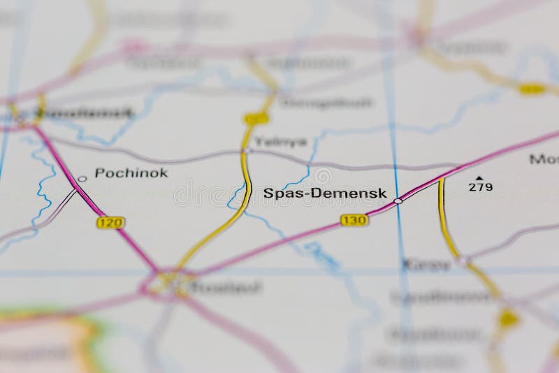 Spas Demensk Russia Shown Road Map Geography Map Portsmouth Hampshire Uk Spas Demensk Russia Shown Road Map 242630133 