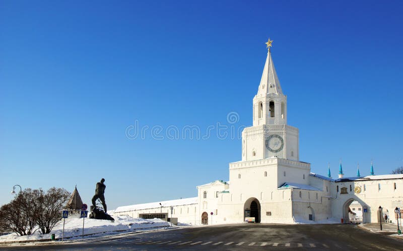Spasskaya (Retter) Turm von Kasan der Kreml stockfotografie Spasskaya (Retter) Turm von Kasan der Kreml stockfotografie