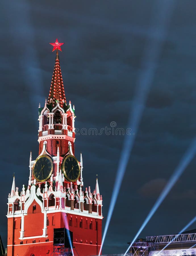 Spasskaya wierza Moskwa Kremlin w iluminaci fotografia royalty free Spasskaya wierza Moskwa Kremlin w iluminaci fotografia royalty free