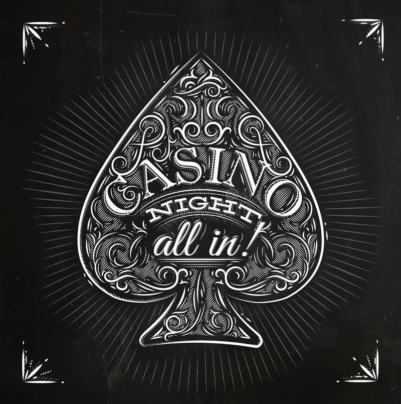  Spatenkasino-Nachtkreide stock abbildung